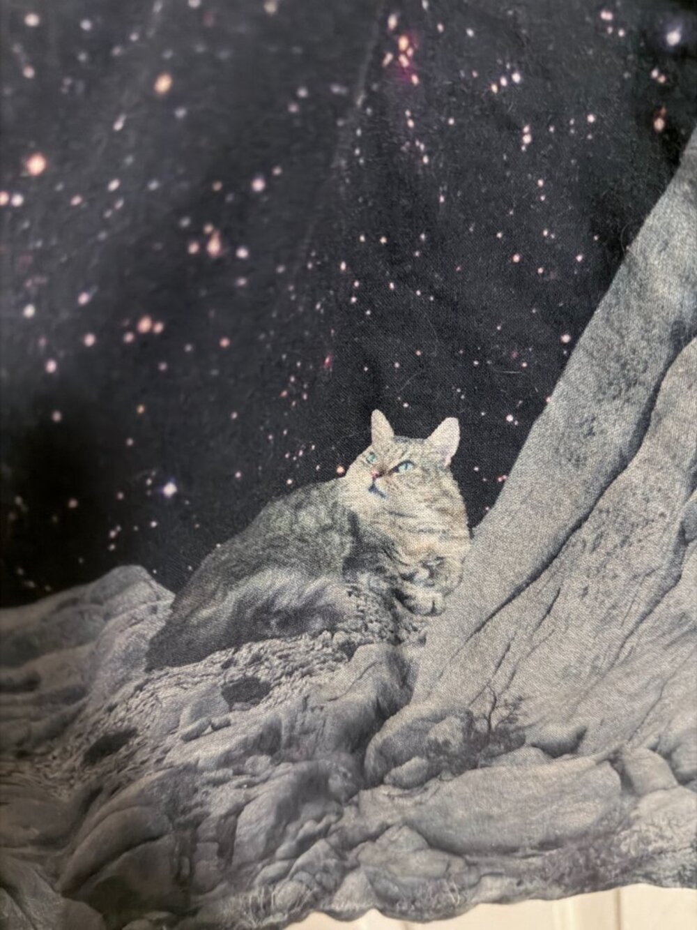 ModCloth Navy Galaxy Space Cats Fit and Flare Dress 1X - Picture 6 of 6